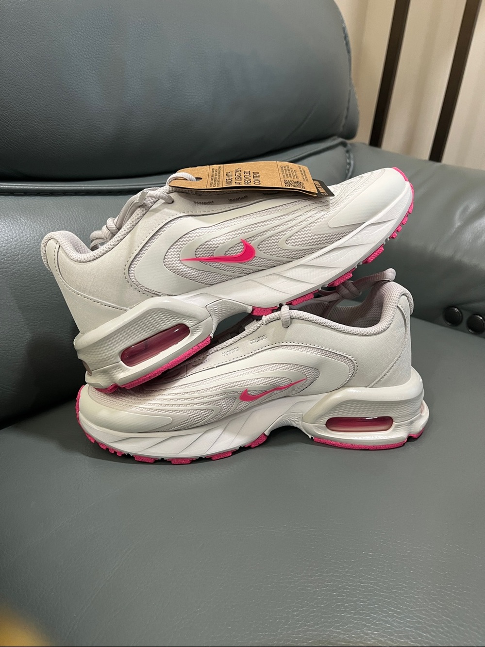 Nike Women’s Air Max Fire Sneakers - Light  Taupe with Pink Accents - Picture 7 of 7